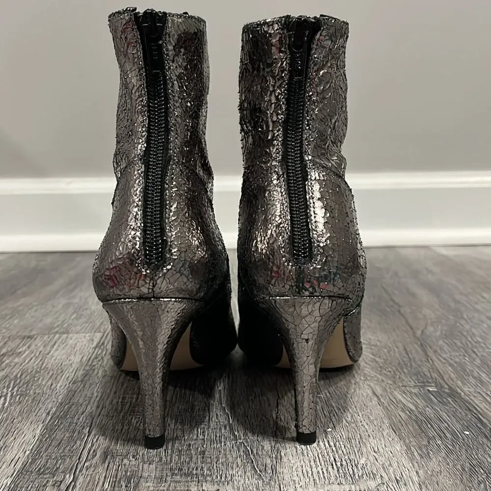 Free People NWOB Leather Lexi Heel metallic bootie - 37 (7-7.5)